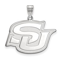Sterling Silver Rhodium-plated LogoArt Southern University Jaguars Large Pendant view 1