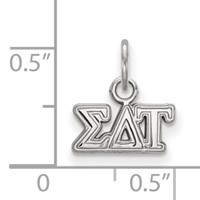 Sterling Silver Rhodium-plated LogoArt Sigma Delta Tau Sorority Greek Letters Extra Small Pendant view 2