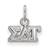 Sterling Silver Rhodium-plated LogoArt Sigma Delta Tau Sorority Greek Letters Extra Small Pendant view 1