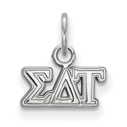 Sterling Silver Rhodium-plated LogoArt Sigma Delta Tau Sorority Greek Letters Extra Small Pendant