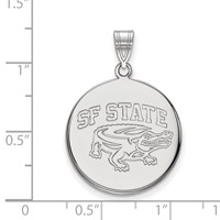 Sterling Silver Rhodium-plated LogoArt San Francisco State University Large Disc Pendant view 2