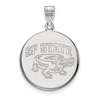 Sterling Silver Rhodium-plated LogoArt San Francisco State University Large Disc Pendant view 1