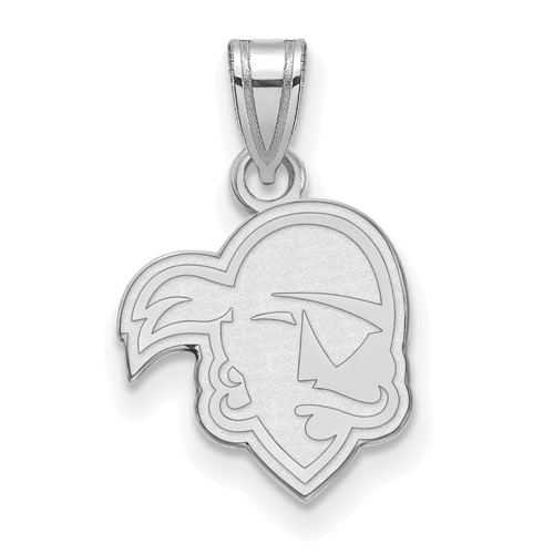 Sterling Silver Rhodium-plated LogoArt Seton Hall University Pirate Small Pendant