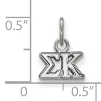 Sterling Silver Rhodium-plated LogoArt Sigma Kappa Sorority Greek Letters Extra Small Pendant view 2