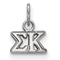 Sterling Silver Rhodium-plated LogoArt Sigma Kappa Sorority Greek Letters Extra Small Pendant view 1