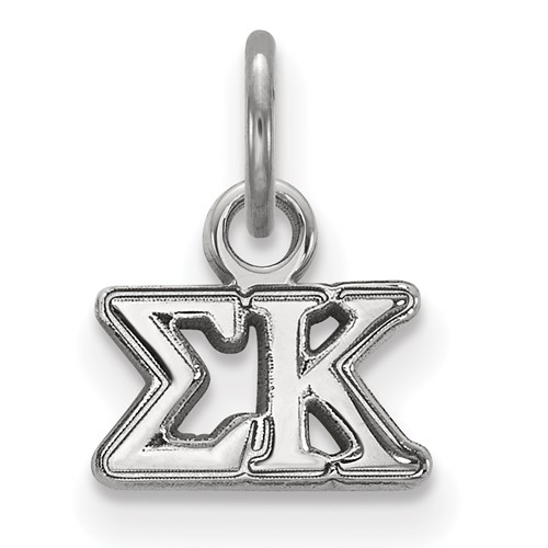 Sterling Silver Rhodium-plated LogoArt Sigma Kappa Sorority Greek Letters Extra Small Pendant