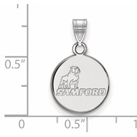 Sterling Silver Rhodium-plated LogoArt Samford University Small Disc Pendant view 2