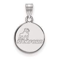 Sterling Silver Rhodium-plated LogoArt Samford University Small Disc Pendant view 1