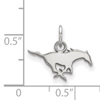 Sterling Silver Rhodium-plated LogoArt Southern Methodist University Mustang Extra Small Pendant view 2