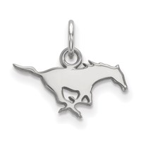 Sterling Silver Rhodium-plated LogoArt Southern Methodist University Mustang Extra Small Pendant view 1