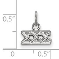 Sterling Silver Rhodium-plated LogoArt Sigma Sigma Sigma Sorority Greek Letters Extra Small Pendant view 2