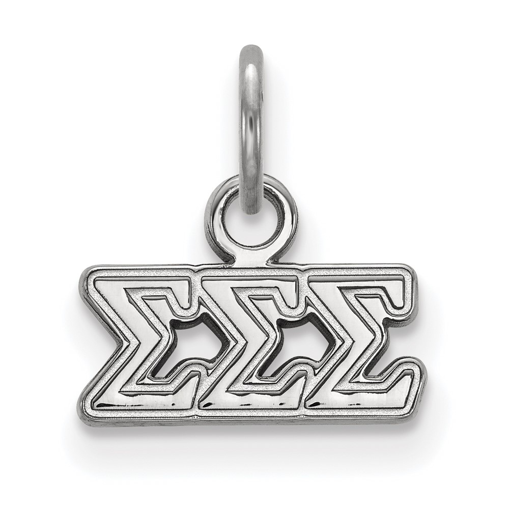 Sterling Silver Rhodium-plated LogoArt Sigma Sigma Sigma Sorority Greek Letters Extra Small Pendant