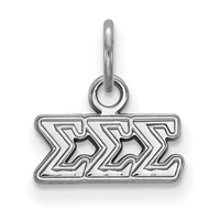Sterling Silver Rhodium-plated LogoArt Sigma Sigma Sigma Sorority Greek Letters Extra Small Pendant view 1