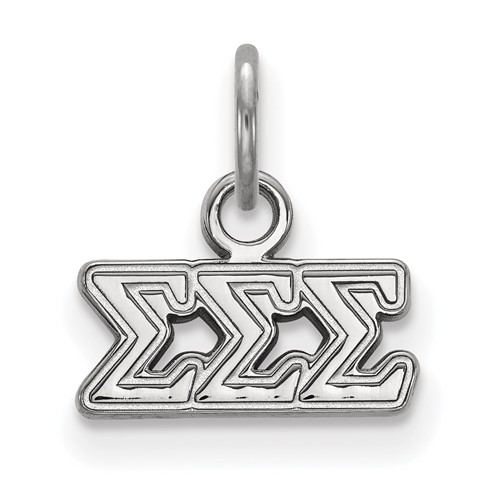 Sterling Silver Rhodium-plated LogoArt Sigma Sigma Sigma Sorority Greek Letters Extra Small Pendant
