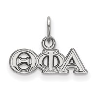 Sterling Silver Rhodium-plated LogoArt Theta Phi Alpha Sorority Greek Letters Extra Small Pendant view 1