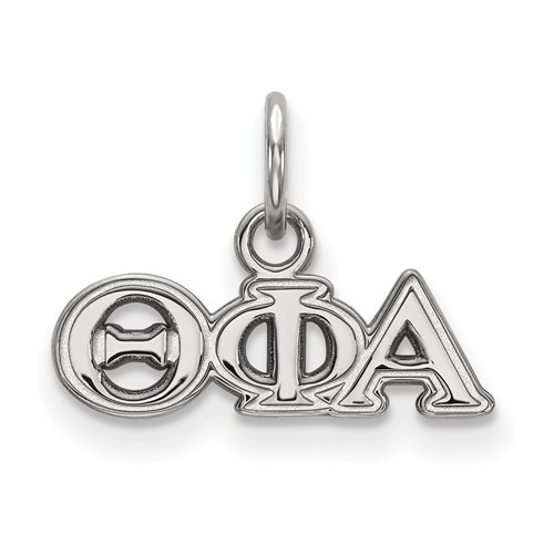 Sterling Silver Rhodium-plated LogoArt Theta Phi Alpha Sorority Greek Letters Extra Small Pendant