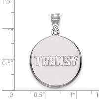 Sterling Silver Rhodium-plated LogoArt Transylvania University Large Disc Pendant view 2