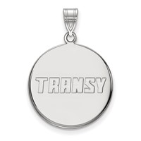 Sterling Silver Rhodium-plated LogoArt Transylvania University Large Disc Pendant view 1