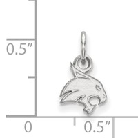 Sterling Silver Rhodium-plated LogoArt Texas State University Bobcat Extra Small Pendant view 2