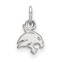 Sterling Silver Rhodium-plated LogoArt Texas State University Bobcat Extra Small Pendant view 1