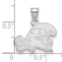 Sterling Silver Rhodium-plated LogoArt Tulane University Small Pendant view 2
