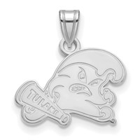 Sterling Silver Rhodium-plated LogoArt Tulane University Small Pendant view 1