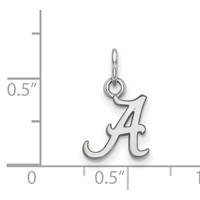 Sterling Silver Rhodium-plated LogoArt University of Alabama Letter a Extra Small Pendant view 2