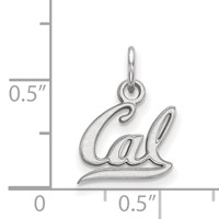 Sterling Silver Rhodium-plated LogoArt University of California Berkeley Extra Small Pendant view 2