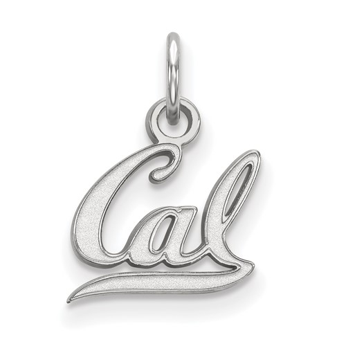 Sterling Silver Rhodium-plated LogoArt University of California Berkeley Extra Small Pendant