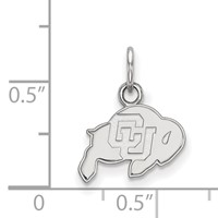 Sterling Silver Rhodium-plated LogoArt University of Colorado Buffalo Extra Small Pendant view 2
