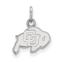 Sterling Silver Rhodium-plated LogoArt University of Colorado Buffalo Extra Small Pendant view 1