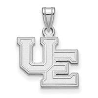 Sterling Silver Rhodium-plated LogoArt University of Evansville Purple Aces Small Pendant view 1