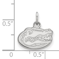 Sterling Silver Rhodium-plated LogoArt University of Florida Gator Extra Small Pendant view 2