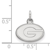 Sterling Silver Rhodium-plated LogoArt University of Georgia Letter G Extra Small Pendant view 2
