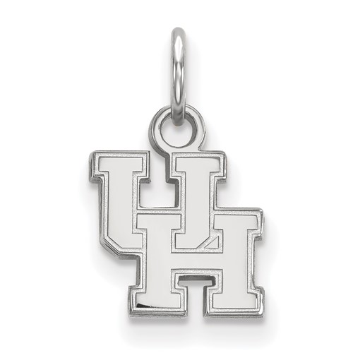 Sterling Silver Rhodium-plated LogoArt University of Houston U-h Extra Small Pendant