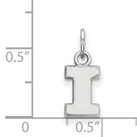 Sterling Silver Rhodium-plated LogoArt University of Illinois Letter I Extra Small Pendant view 2
