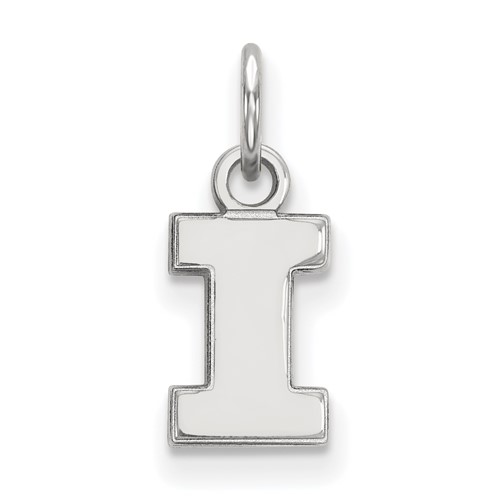 Sterling Silver Rhodium-plated LogoArt University of Illinois Letter I Extra Small Pendant