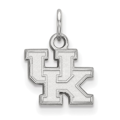 Sterling Silver Rhodium-plated LogoArt University of Kentucky U-k Extra Small Pendant