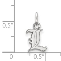 Sterling Silver Rhodium-plated LogoArt University of Louisville Letter L Extra Small Pendant view 2