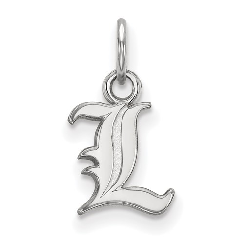 Sterling Silver Rhodium-plated LogoArt University of Louisville Letter L Extra Small Pendant