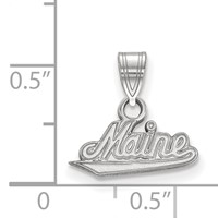 Sterling Silver Rhodium-plated LogoArt University of Maine Small Pendant view 2