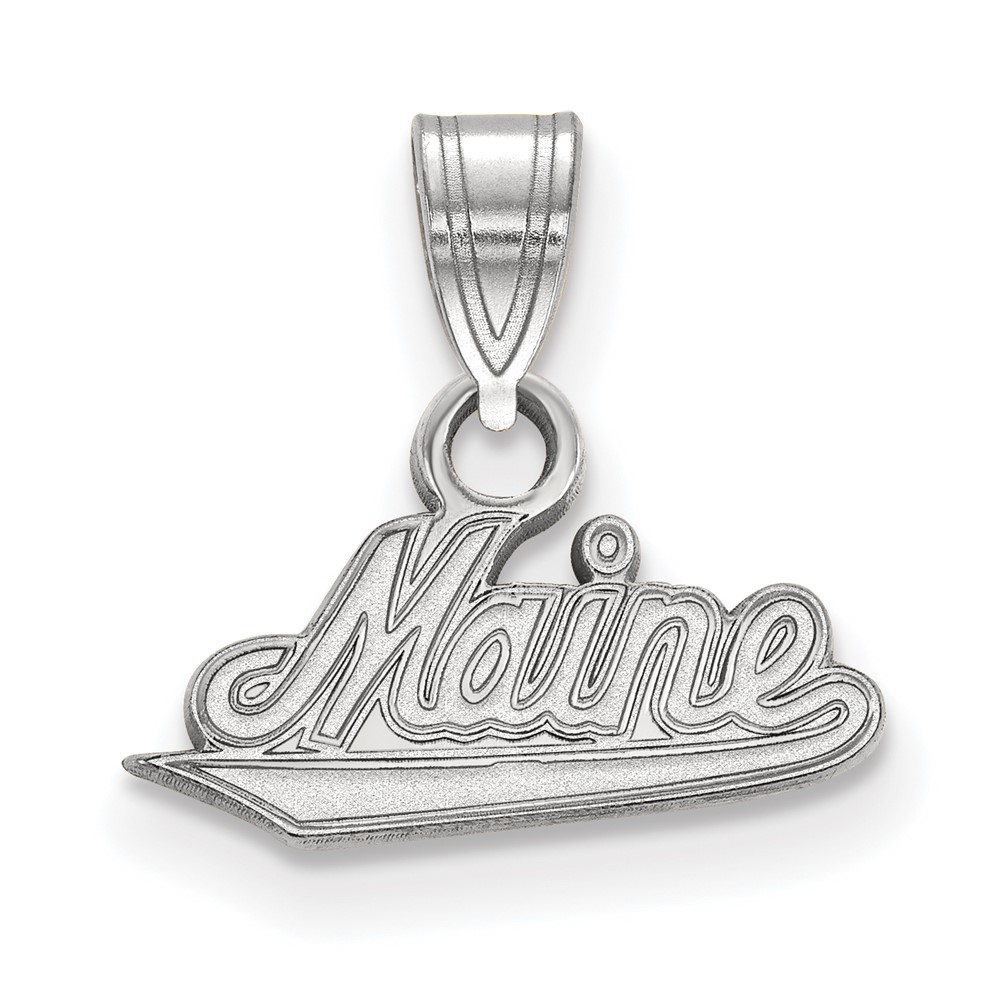 Sterling Silver Rhodium-plated LogoArt University of Maine Small Pendant