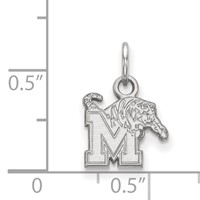 Sterling Silver Rhodium-plated LogoArt University of Memphis Extra Small Pendant view 2