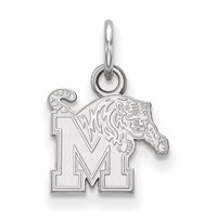 Sterling Silver Rhodium-plated LogoArt University of Memphis Extra Small Pendant view 1