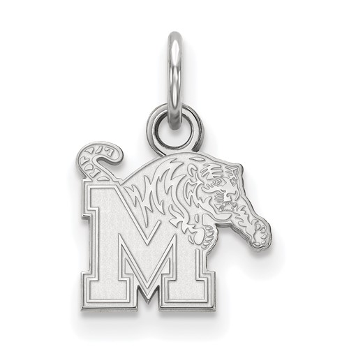 Sterling Silver Rhodium-plated LogoArt University of Memphis Extra Small Pendant