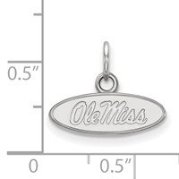 Sterling Silver Rhodium-plated LogoArt University of Mississippi Ole Miss Extra Small Oval Pendant view 2