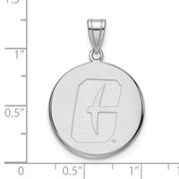Sterling Silver Rhodium-plated LogoArt University of North Carolina At Charlotte 49ers Large Disc Pendant view 2