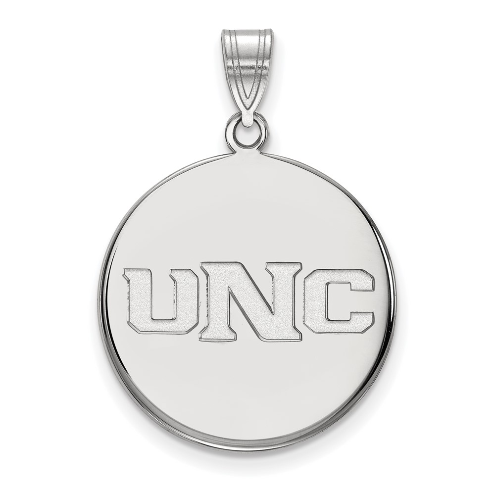 Sterling Silver Rhodium-plated LogoArt University of Northern Colorado U-n-c Large Disc Pendant