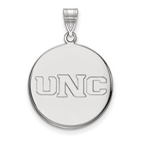 Sterling Silver Rhodium-plated LogoArt University of Northern Colorado U-n-c Large Disc Pendant view 1
