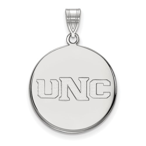 Sterling Silver Rhodium-plated LogoArt University of Northern Colorado U-n-c Large Disc Pendant